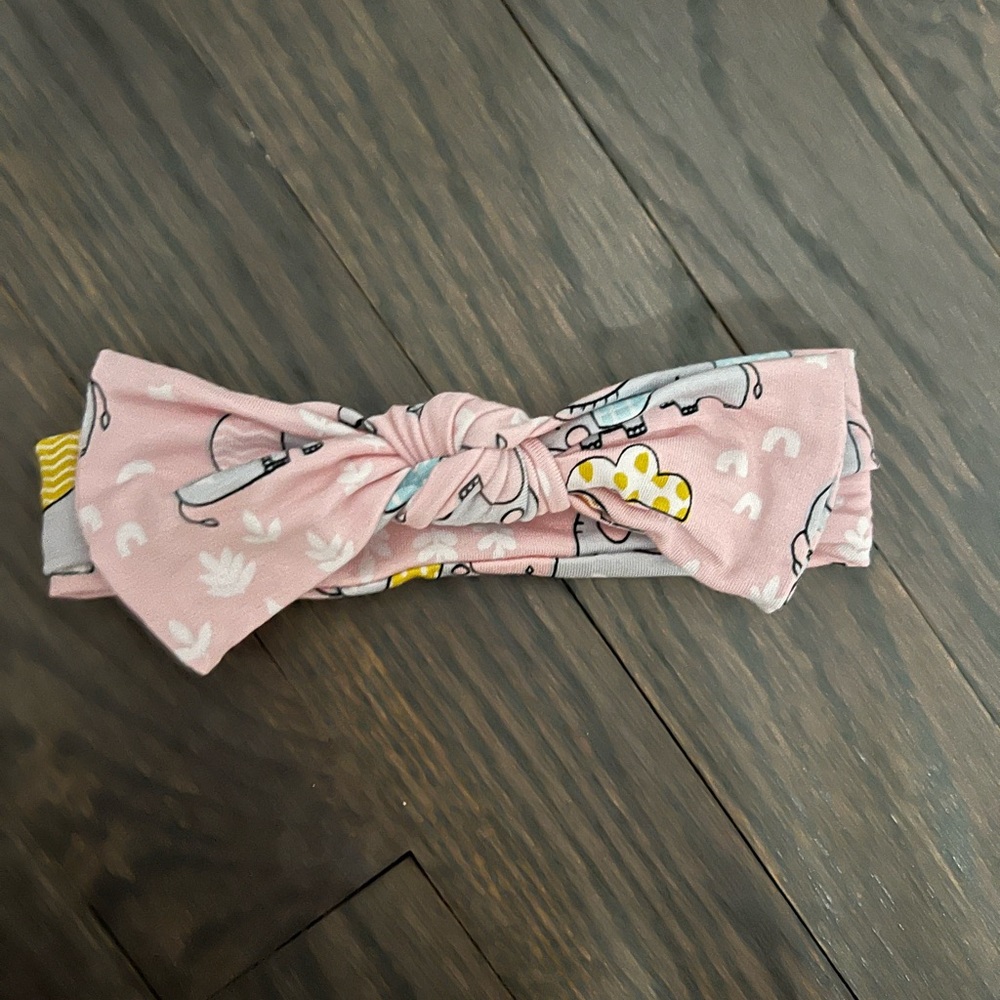 Little Sleepies - Pink Elephant Bow